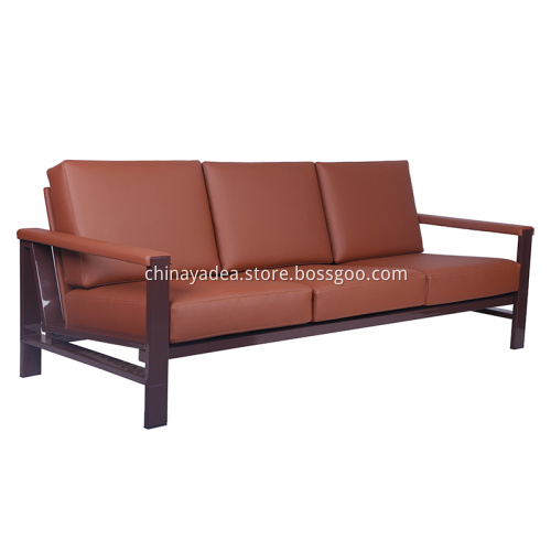 Strong Metal Frame Leather Sofa